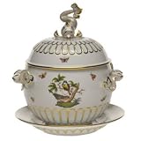 12.25 Tureen & Platter (4 quarts) - Herend Rothschild Bird