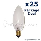 25 Pcs. 60w Candelabra Torpedo Frost Bulbs