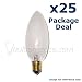 25 Pcs. 60w Candelabra Torpedo Frost Bulbs