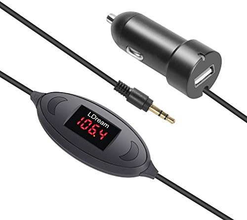 LDream FM Transmitter 3.5mm Input With Car Charger for SmartPhones and Players