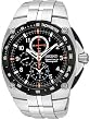 Seiko #SNAD23 Men's Black Dial Sportura Chronograph Alarm Watch