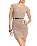 IMAGE OF Camilla Faux Suede Stitch Dress - WILD MUSHROOM (S)