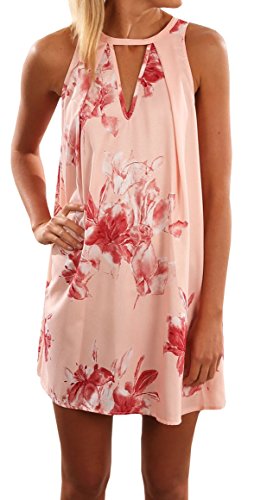 Uncinba Women's Summer Casual Scoop Neck Print A Line Loose Dress