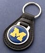 University of Michigan Leather Keychain
