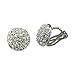 FM42 Pave Sparkling Clear Crystal Dome Round Disk Clip On Earrings E268