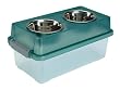 IRIS Dog Airtight Elevated Storage Feeder with 2 Stainless Steel Bowls, 1-Quart, Green
