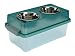 IRIS 300321 FS-M Elevated Feeders w Airtight Storage Medium Clear / Transparent Green Stainless Steel Dishes Included