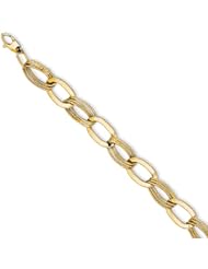 14k Polished and Textured Hollow w/ext. Bracelet, Best Quality Free Gift Box Satisfaction Guaranteed
