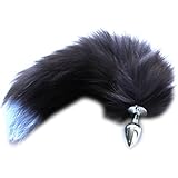 iEFiEL Animal Anal Cram Costume Metal Butt Fox Tail Plug (Black)