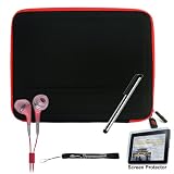 Apple Ipad Tablet ( 3G , wifi , WiFi + 3G ) Hard Nylon Cube Carrying Case for ipad ( iPad Accessories Only ) + Includes a 4-inch eBigValue (TM) Determination Hand Strap + Anti-Glare Screen Protector for IPad Tablet (All Models) + Fashion Earbud Headset Headphones 3.5mm In-Ear Stereo ( Pink ) + Premium Quality Metal Stylus Styli for Apple iPad