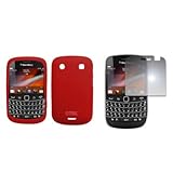 EMPIRE Red Silicone Skin Case Cover + Mirror Screen Protector for Verizon B ....