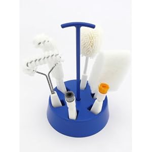 Brushtech B296C Brushtech's Most Useful Kitchen Brushes, Set of 6 with Portable Organizer