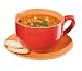 Jumbo 20 Oz Ceramic Cup & Saucer, Red/Orange