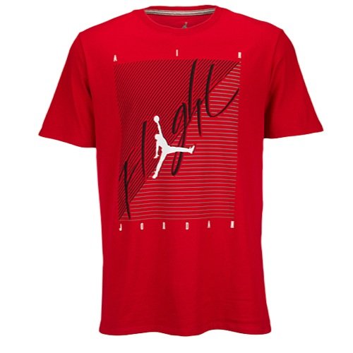 [707311-010] AIR JORDAN AJ FLIGHT TEE APPAREL T SHIRT AIR JORDANBLACK RED WHITE