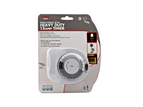 Tork 402A - 24 Hr. Mechanical Plug-In Timer - Heavy Duty Appliances - 15 Amps - 125 VAC