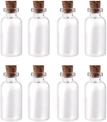 Wowlife Small Miniature Glass Jars with Stoppers Message Weddings Wish Jewelry Party Favors Size: 1-1/2" Tall X 3/4 Inches Diameter (48)