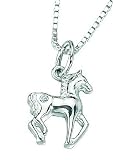 D for Diamond Sterling Silver P2485 Girls Diamond Set Horse Pendant