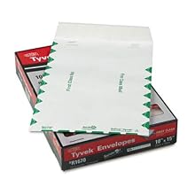 Quality Park R1670 Quality Park Tyvek Open End Envelopes, First Class, 10x15, White, 100/Box