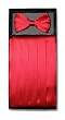 SILK Cumberbund & BowTie RED Men's Cummerbund & Bow Tie Set