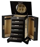 Contemporary Espresso Jewelry Box w/ Lock and Key