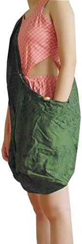 NP Thainess's Crossbody Bag Hippie Elephants Print Gypsy Olive Green Color