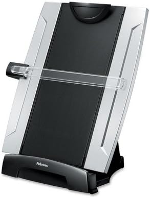 Office Suites Desktop Copyholder with Memo Board - 15quot; x 10.3quot; x 6quot; - Black, Silver