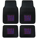 NFL New York Giants Car Floor Mats Heavy Duty 4-Piece Vinyl - Front and Rear