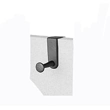 Quartet Over-The-Panel Hook, Single Post, 4.5 Inches, Black (20701)