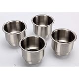 Amarine-made 4pcs Stainless Steel Cup Drink Holder with Drain Marine Boat Rv Camper