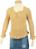 Lightweight Ribbed Cotton Keyhole Sweater