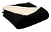 LCM Home Fashions 50-Inch by 60-Inch Micromink/Sherpa Throw, Black
