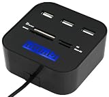 mumbi USB HUB 3 Port mit Kartenleser - USB 2.0 Verteiler - Bus powered - ohne Netzteil - Plug & Play Kartenlesegerät - Windows 2000 XP Vista 7 Mac Os
