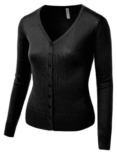 J.TOMSON Womens Basic Long Sleeve Cardigan Sweater