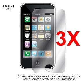 LCD SCREEN PROTECTOR - MIRROR 3 PACK For APPLE IPOD IPHONE 3G 8GB 16GB. Three Screen Guard Protectors / LCD Shield
