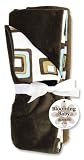Receiving Blanket - Chocolate Blocks Print Front & Brown Velour Back