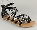 Studded Suede Zipper Back Sandal