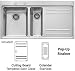 Franke Mythos MTX651RH 39" Topmount Stainless Steel Sink Kit with 18-Gauge Steel, Inner Smaller Bowl, Drain Board, Cutting Board and Colander: Right-Handed