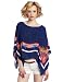 BCBGMAXAZRIA Women's Kei Scarf Print Poncho Top, Dark Ink Combo, X-Small/Small