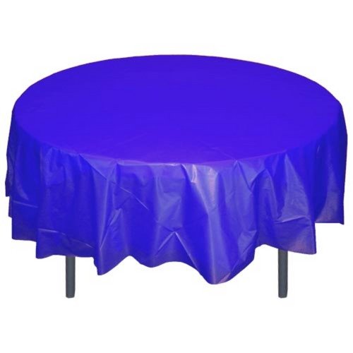 Dark Blue Round plastic table cover