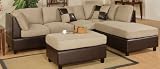 3pcs Sectional Sofa Set with Ottoman in Pebble Finish