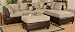 3pcs Sectional Sofa Set with Ottoman in Pebble Finish