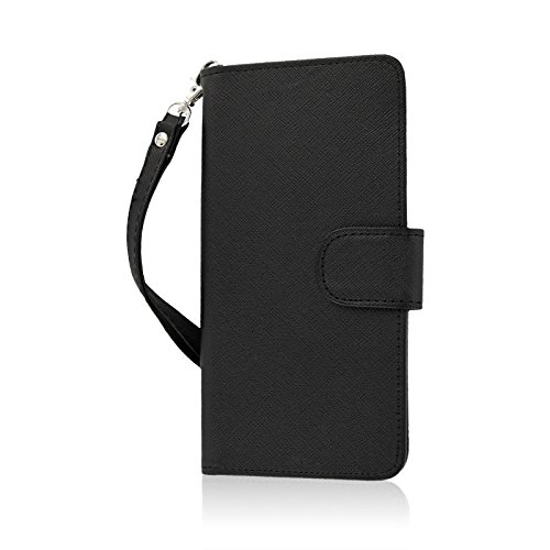 MPERO BLU Studio 5.0 S II Wallet Case, [Flex Flip] Cover with Card Slots and Wrist Strap (Black)
