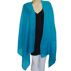 Turquoise Pashmina Scarves Cashmere for Women, Crafted in India