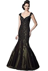 Spaghetti Strap Lace Taffeta Evening Dress/Mother-of-the-Bride Dress/Prom Dress 