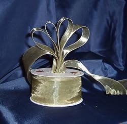 Sheer Organza Ribbon Mono Edge - 1.5" - 25 Yards (75 FT) - Sage