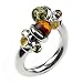 Jewelry : Certified Genuine Multicolor Amber and Sterling Silver Adjustable Designer Ring