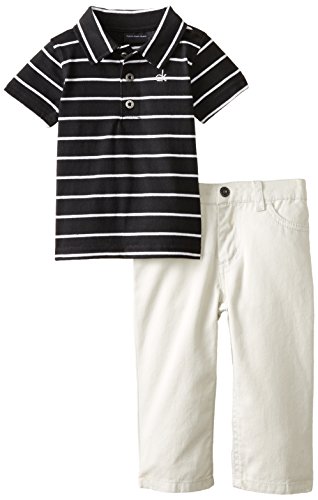 Calvin Klein Baby Boys' Black Stripes Polo Top with Pants