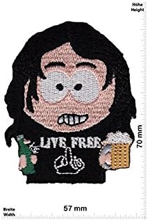 South Park Live Free Punk Rockabilly Rocker Movie Game Cartoon Comic Vest Jacket T shirt Sew Iron on Patch Gift Mom Dad