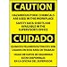Bilingual Plastic Sign - Caution Hazardous/Toxic Chemicals Are Used In Workplace