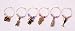 Kitchen & Housewares : Prodyne Pewter Wine Glass Charms, Wine & Cheese -Gold (W-6-W)